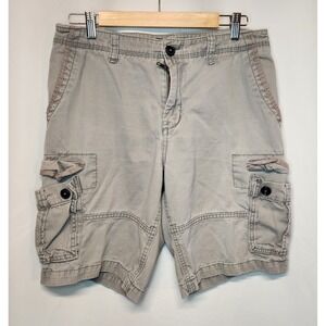Aeropostale Cargo‎ Shorts Mens Size 32 Waist Beige Canvas Cotton Lightweight
